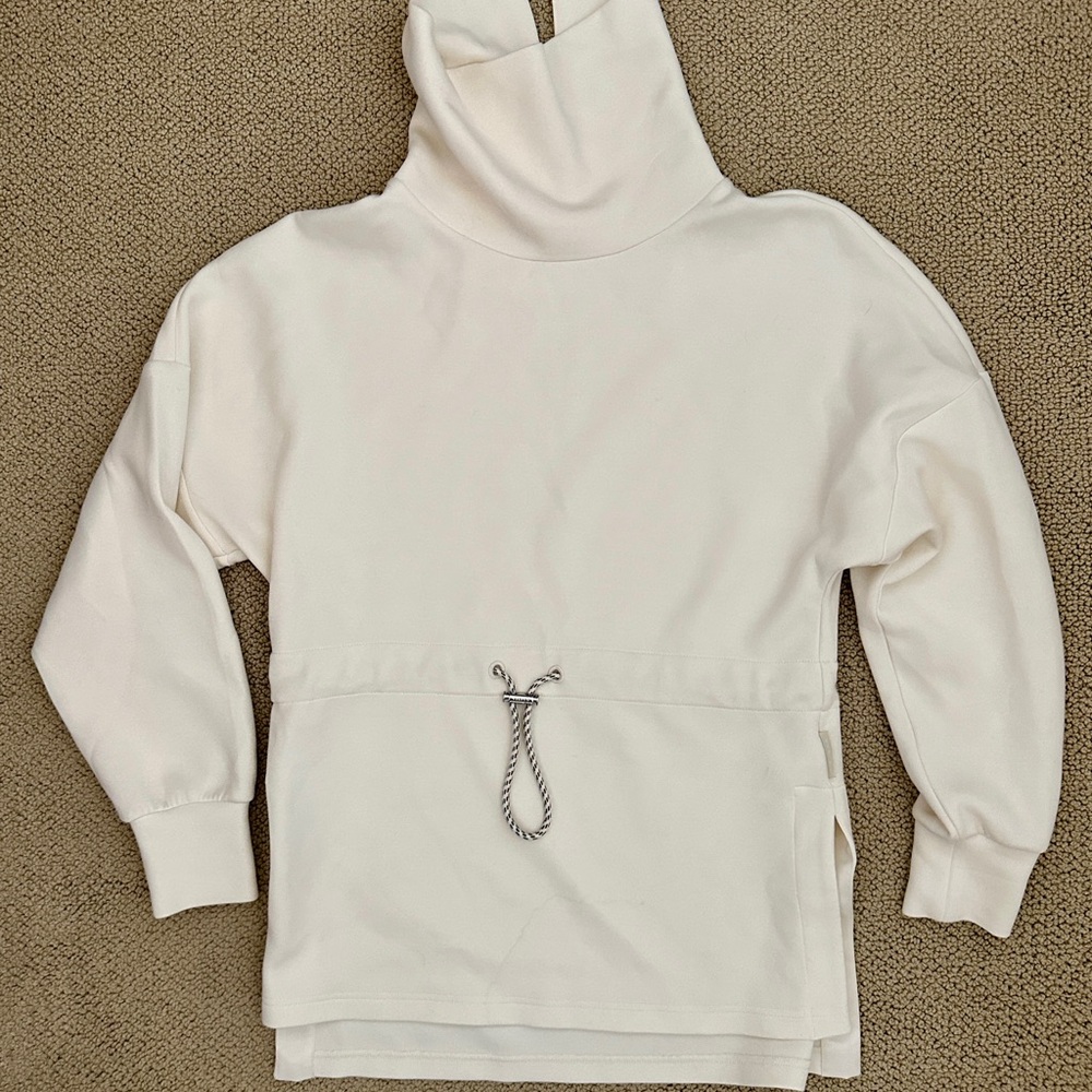 Varley Cream Tunic Pullover with Drawstring